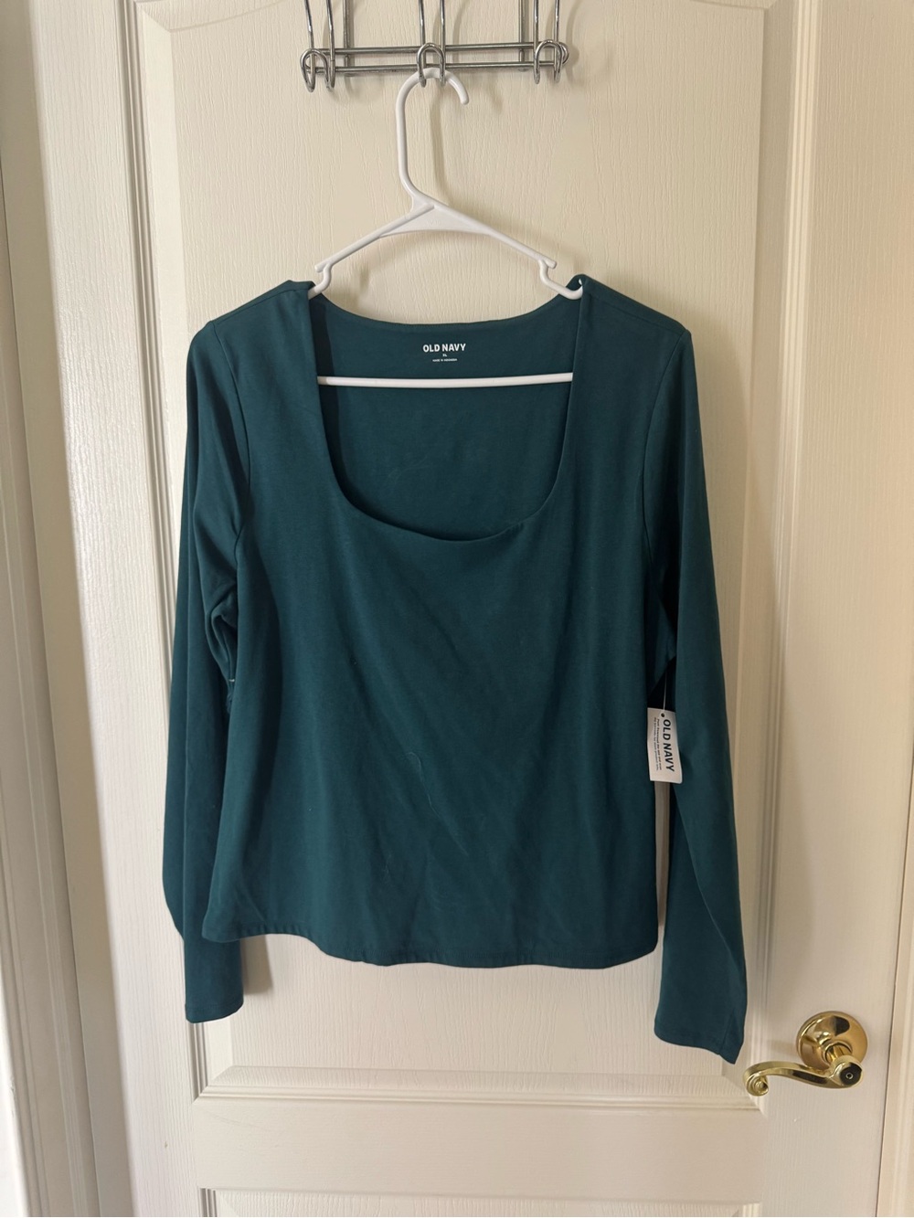 Old Navy Teal Scoop-Neck Long Sleeve Shirt